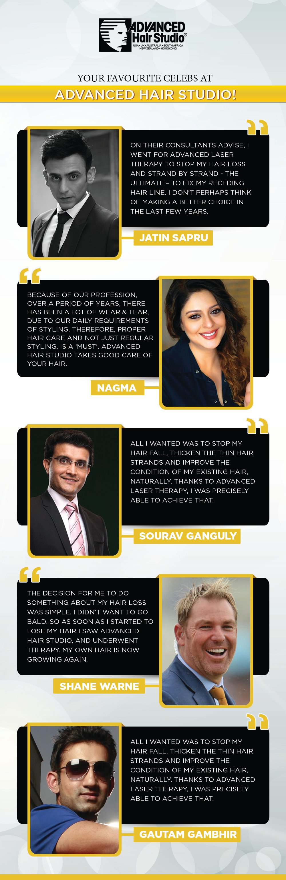 Your favourite celebs at Advanced Hair Studio